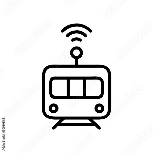 Smart tram with wifi connection. Modern tram design uses wireless technology for passenger comfort and information. Connected tram offers seamless communication for urban transport.