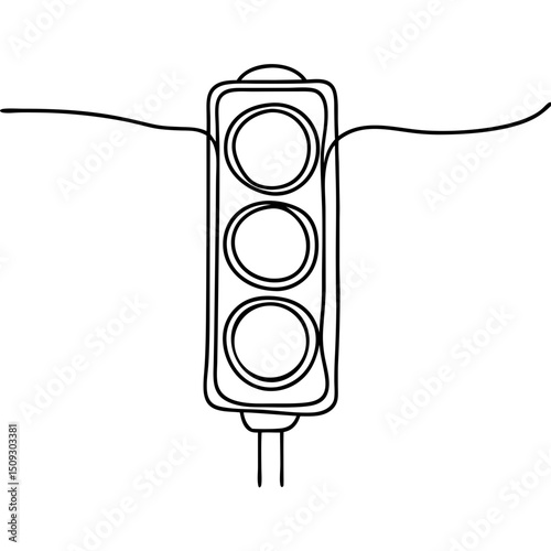 Smart traffic light continuous line drawing. Simple smart traffic light illustration perfect for city infrastructure design projects.