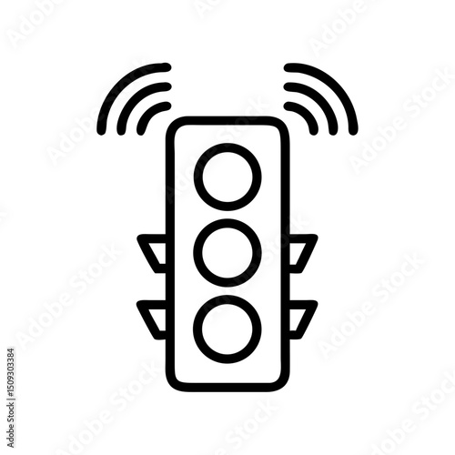 Smart traffic light system icon. Intelligent traffic management solution for urban infrastructure. Smart traffic light improves city traffic flow and reduces congestion.