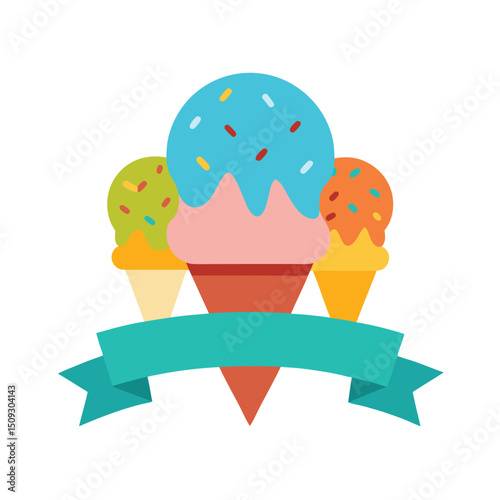 Ice Cream Shop Banner with Colorful Sprinkles