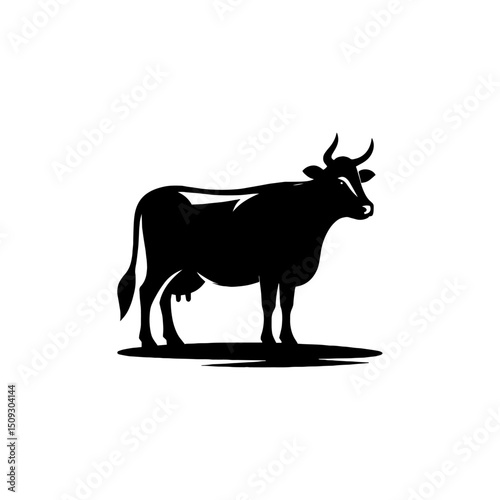Cow Silhouette Vector – Farm Animal Clipart for Logos, T-Shirt Designs, and Agriculture Graphics