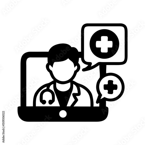Man with headphones vector icon for online business communication technology