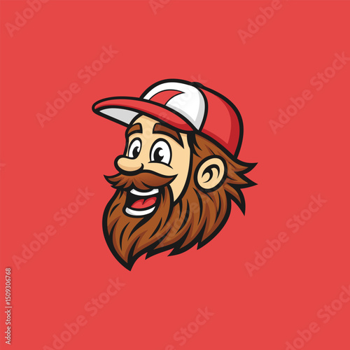 Man in Cap Icon Badge Emblem: An emblem featuring a man wearing a cap, perfect for sports teams and Esports organizations.