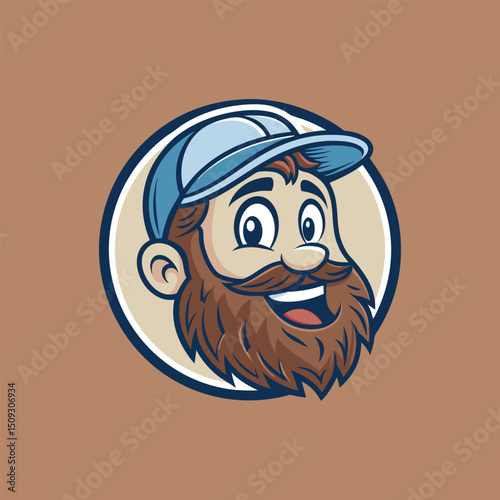 Man in Cap Icon Badge Emblem: An emblem featuring a man wearing a cap, perfect for sports teams and Esports organizations.