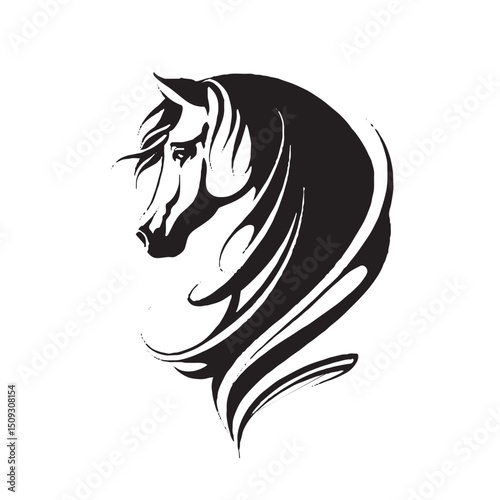 Universal Black and white horse logo Ideal for a wide range of industries
