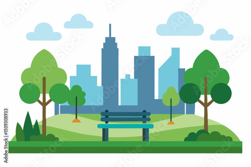 vector illustration of city park