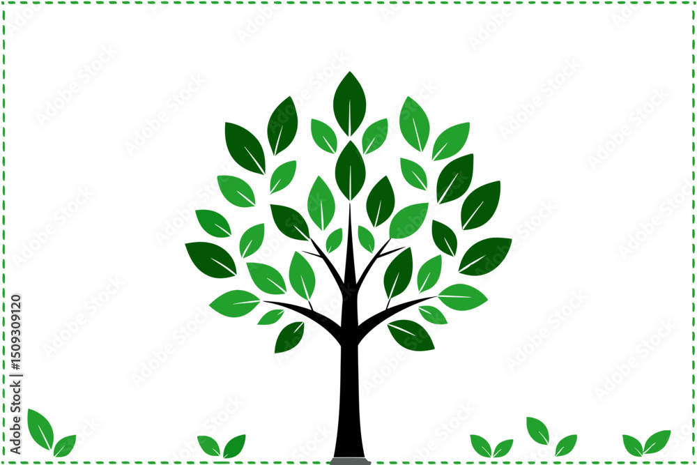 Obraz premium vector set of trees