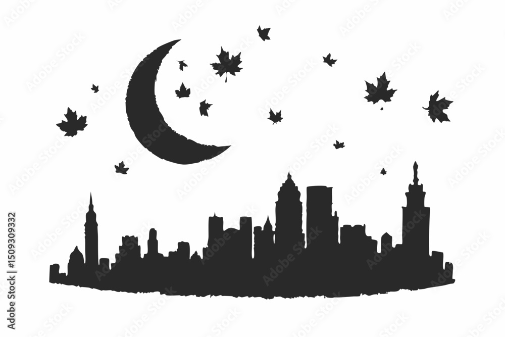 Obraz premium city skyline vector illustration