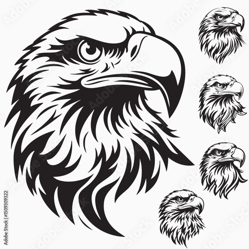 Eagle Svg & Png, Eagle Clipart, Eagle Head Vector Image, Eagle Silhouette, American Flag Eagle Svg