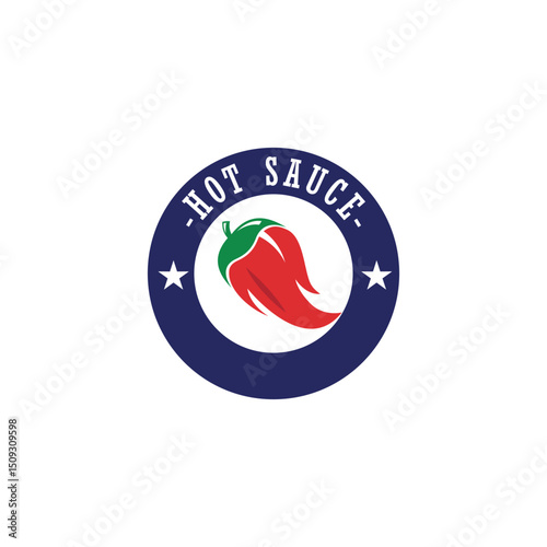 hot chili sauce logo design vector