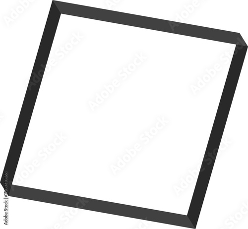 Diagonal block with flat upper surface, angular outline, and defined solid structure with depth.