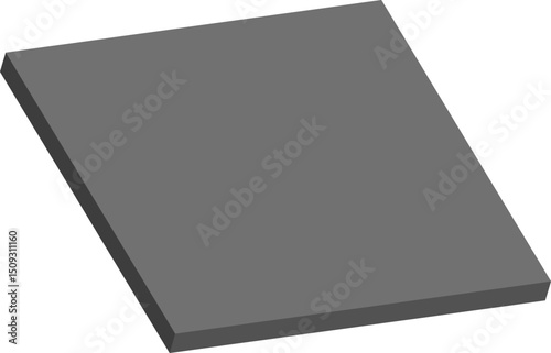 Framed geometric block features a top-heavy edge to highlight perspective and contour weight.