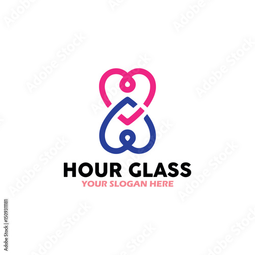 hour glass logo design vector