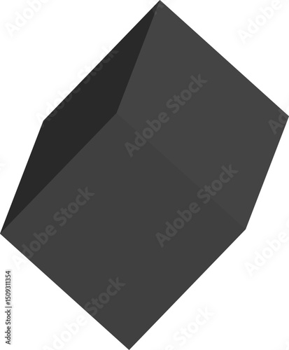 Rotated hexagon block with angled contouring and layered dimensional framing.