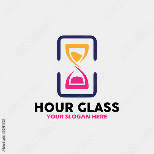 hour glass logo design vector