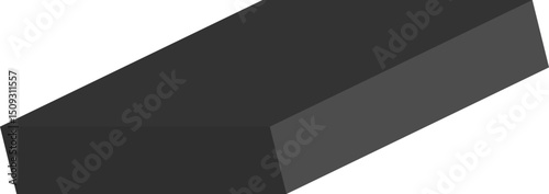 Small rectangular form shaped with beveled corners and angled contours creating layered perspective.