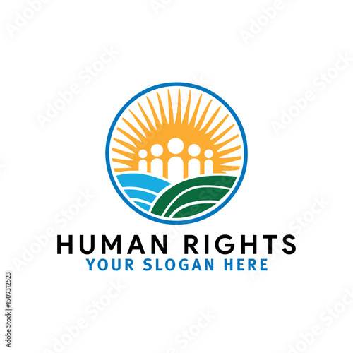 human people rights logo design vector	