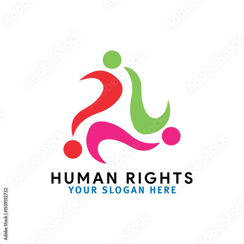 human people rights logo design vector	