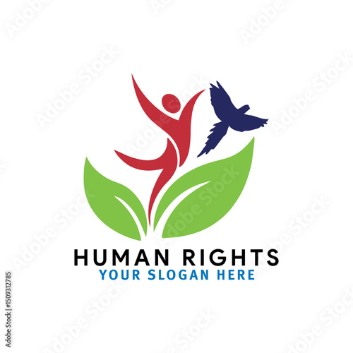 human people rights logo design vector	