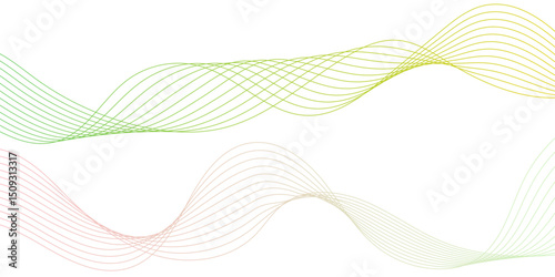 Abstract smooth frequency isolated element creative blend curve flow line technology. Background lines wave abstract stripe design. Abstract wave colorful lines on transparent background.
