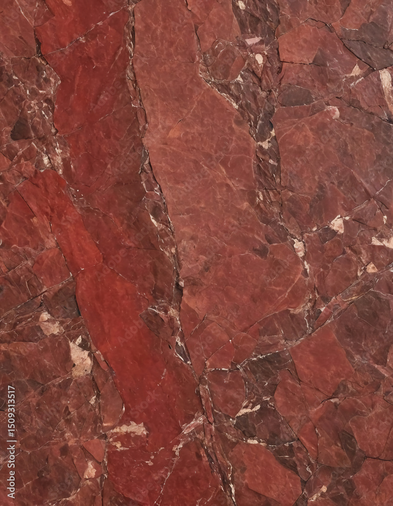 Obraz premium A striking display of red marble texture featuring intricate mineral patterns. This captivating stone illustrates the earths beauty and geological history in a unique way Generative AI