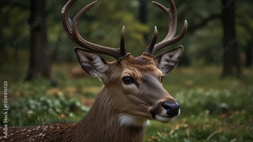 Close-up deer in forest Close-up deer in forest