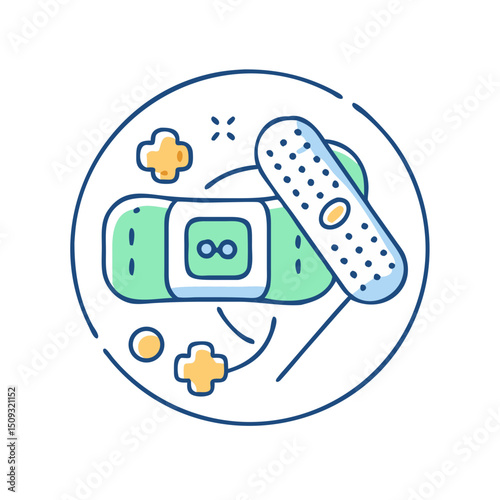 Band-aids and healing icon, health or injury.