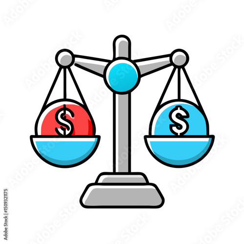 Money balance, financial equality or value scale.