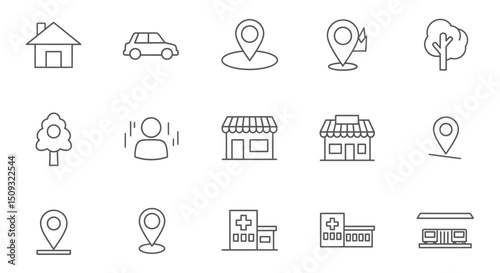 Icon set Perfectly Designed Pictograms Location Icons