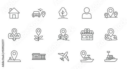 Icon set Perfectly Designed Pictograms Location Icons