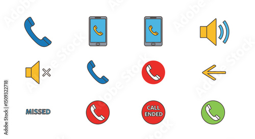 Icon set Perfectly Designed Pictograms Phone Call Icons
