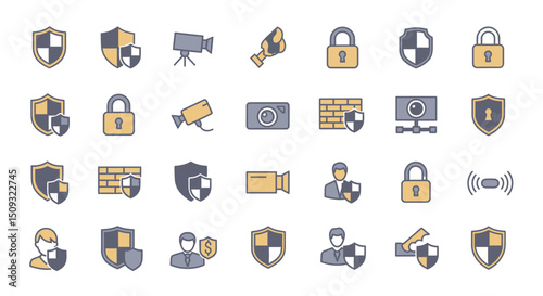 Icon set Perfectly Designed Pictograms Security Icons