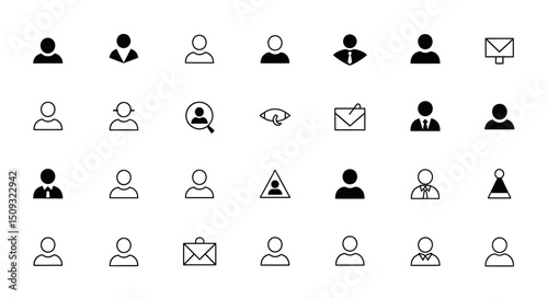 Icon set Perfectly Designed Pictograms User Icons