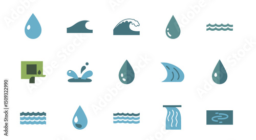 Icon set Perfectly Designed Pictograms Water Icons