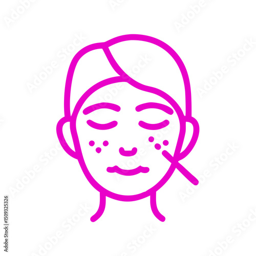 Laser skin resurfacing treatment illustration promoting youthful skin, beauty, and skincare with laser therapy for enhanced complexion