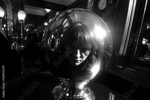 Reflection in polished sphere indoor photo