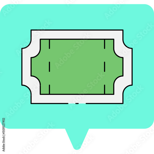 Ticket single icon vector illustration