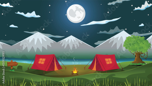 camping in the mountains