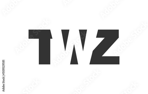 TWZ logo design. Initial letter T W Z bold font style for tech startups, consulting, corporate branding. Creative company name, headlines typography identity, trendy logotype.