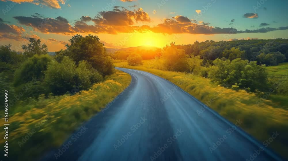 Road in the sunset Road in the sunset