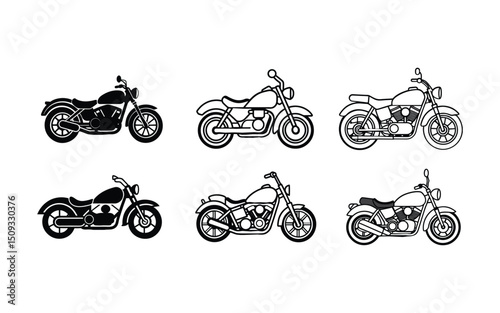 Biker Club Badge with Classic Motorcycle Vector.