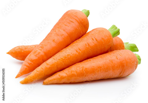 Fresh carrots vegetable isolated on white background