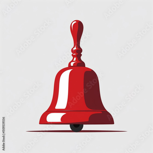 red bell on white background
