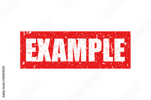 Example - red stamp on white background