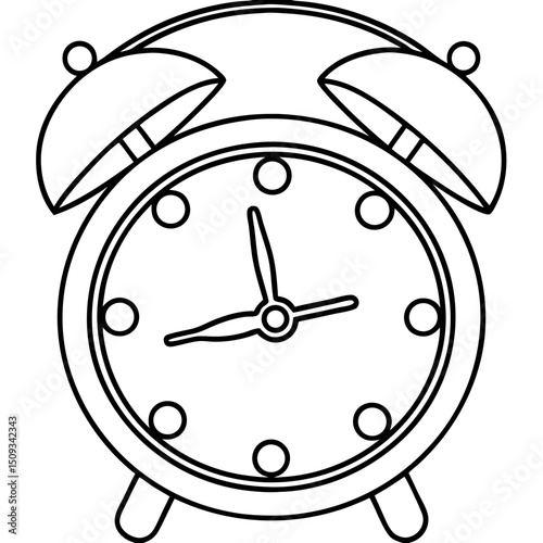 Classic alarm clock design. Simple alarm clock illustration perfect for morning routine concept. Alarm clock image for websites, blogs, and mobile applications.