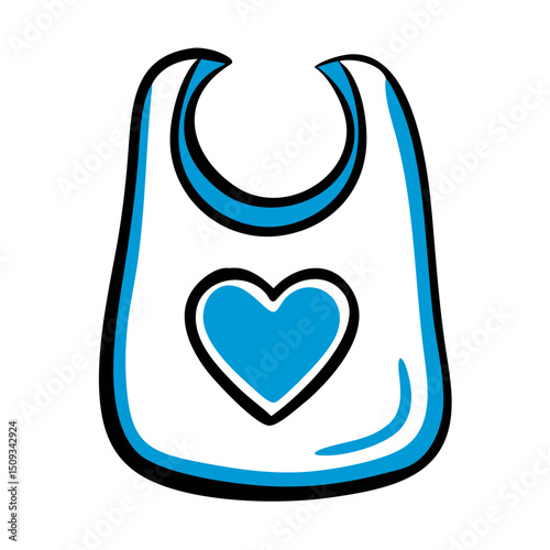 Baby bib with heart design.  Adorable baby bib with blue heart.  Perfect baby bib for newborn photos and announcements.