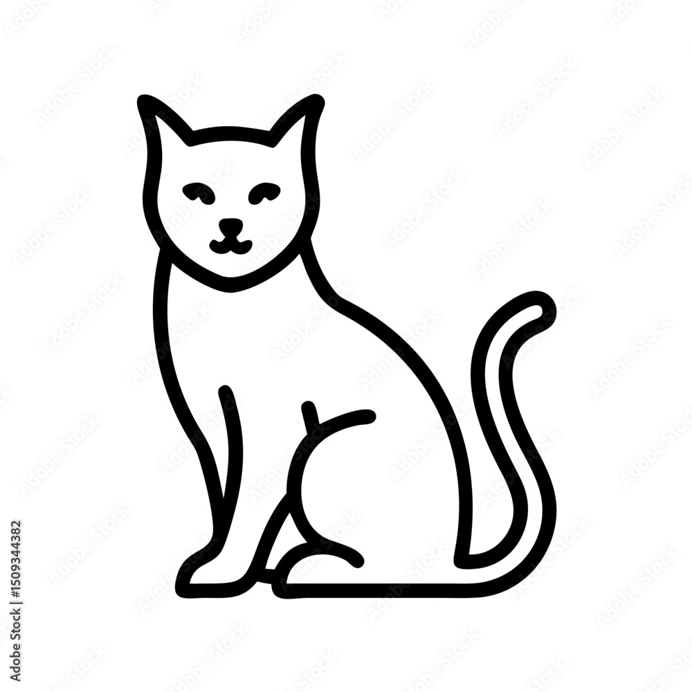 Domestic cat sitting calmly. Elegant feline posture, perfect for pet illustrations, logo designs, or veterinary clinic branding. Domestic cat sitting calmly. Elegant feline posture, perfect for pet illustrations, logo designs, or veterinary clinic branding.