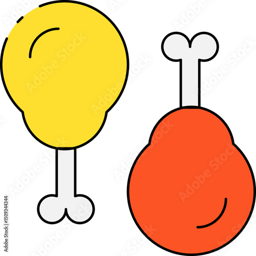 Chicken leg single icon vector illustration