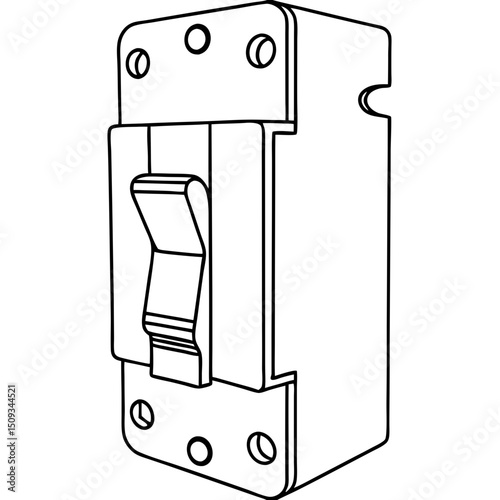 Electrical circuit breaker switch for power control. Compact circuit breaker switch provides safety and reliability.  This circuit breaker is perfect for industrial and home applications.