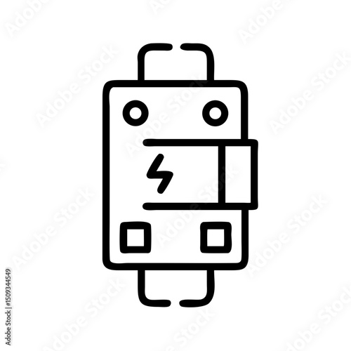 Circuit breaker icon design.  Electrical circuit breaker symbol for industrial, electrical, or engineering projects.  Simple circuit breaker graphic for infographics, manuals, and websites.